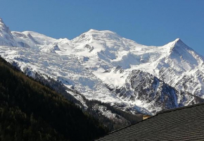 Studio with balcony, Mt Blanc view, parking, center of Chamonix